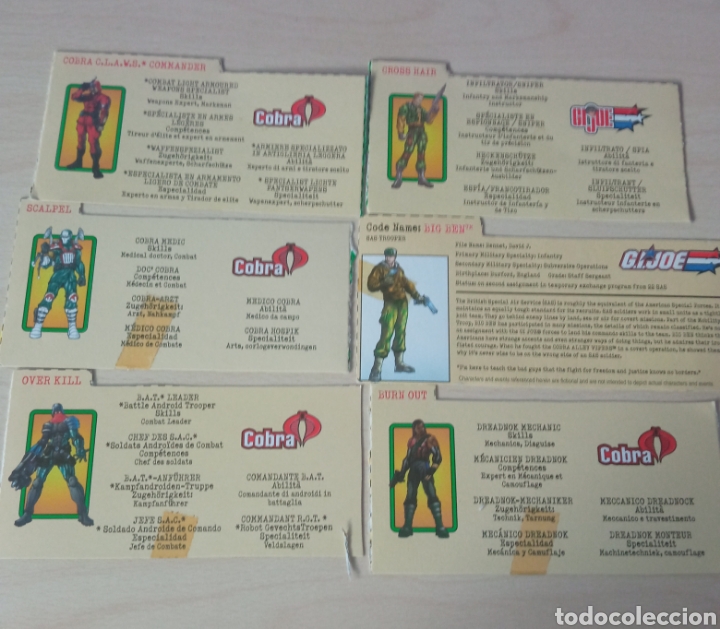 Figuras y mu&ntilde;ecos GI Joe: Lote de 6 fichas gi joe - Foto 1