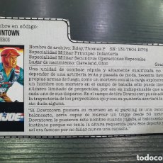 Figuras y Muñecos Gi Joe: TARJETA CARTÓN ORIGINAL GI JOE. DOWNTOWN. (L66)