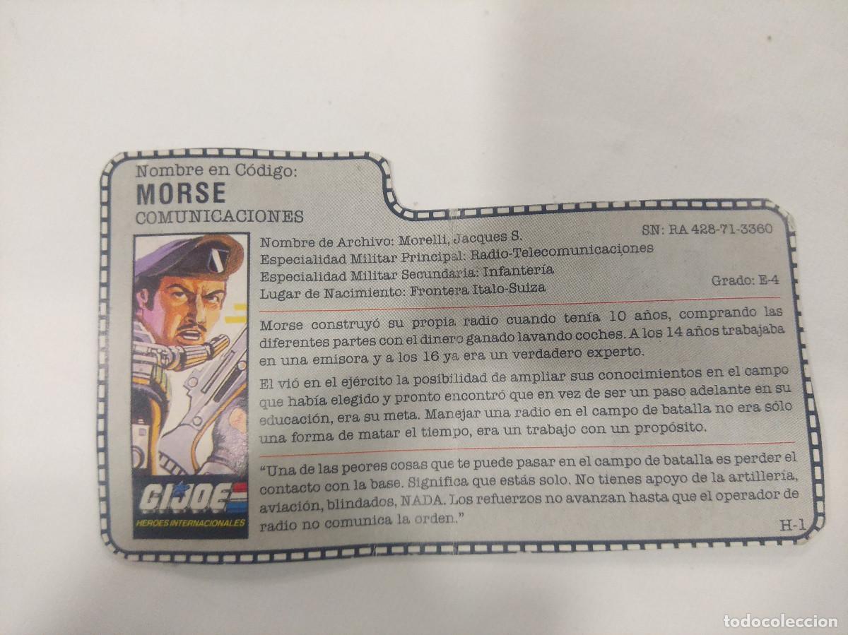 Figuras y mu&ntilde;ecos GI Joe: FICHA GI JOE MORSE/COMUNICACIONES. - Foto 1