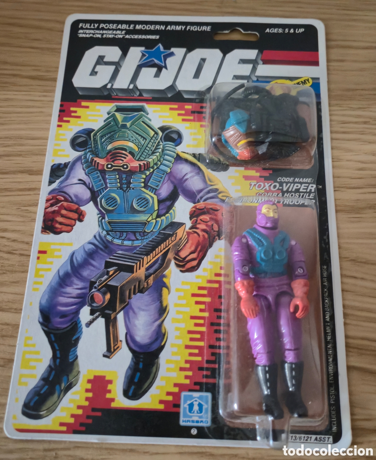 Figuras y Mu&ntilde;ecos Gi Joe: Figura antiguade Gijoe en su blister de Funskool A&ntilde;os 80: Toxo Viper wwe wwf. &Eacute;poca Motu, Gijoe