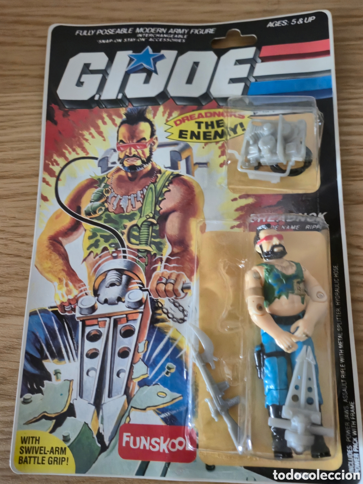 Figuras y Mu&ntilde;ecos Gi Joe: Figura antiguade Gijoe en su blister de Funskool A&ntilde;os 80: Dreadnok wwe wwf. &Eacute;poca Motu, Gijoe, Drago