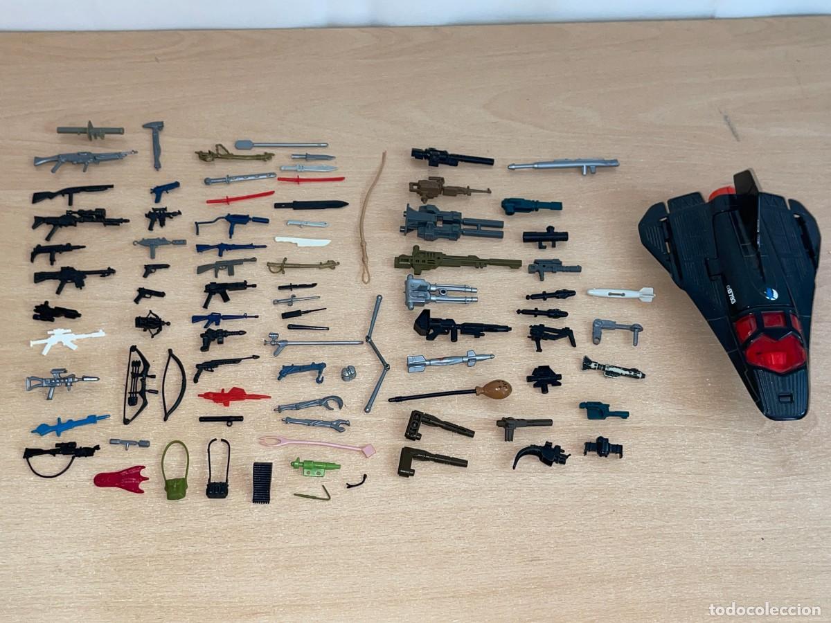 Figuras y mu&ntilde;ecos GI Joe: Hasbro Gran LOTE Gi Joe Armas Pistolas Cuchillos Arcos + Nave Cobra Night Raven S3P a&ntilde;os 80/90 gijoe