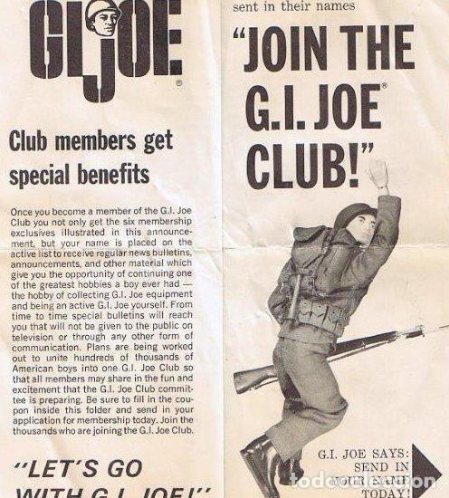 Figuras y mu&ntilde;ecos GI Joe: JOIN THE GI JOE CLUB! SIX MEMBERSHIP EXTRAS. FOLLETO 1964 SERIES. ORIGINAL DE LA EPOCA