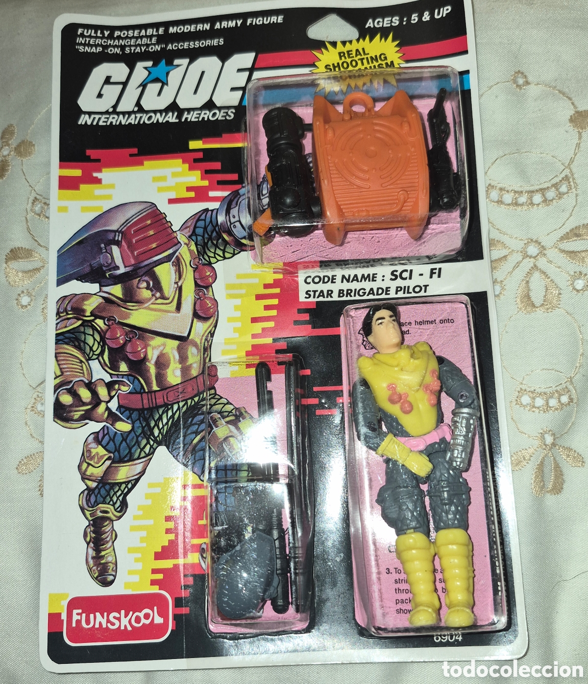 Figuras y mu&ntilde;ecos GI Joe: Antigua figura de Gijoe Funskool en blister de Sci Fi. A&ntilde;os 80 &Eacute;poca Pressing catch, Mosqueperros,