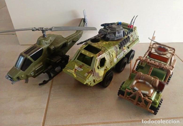 Figuras y mu&ntilde;ecos GI Joe: Lote de 3 veh&iacute;culos militares marca Chap Mei, escala G.I. Joe