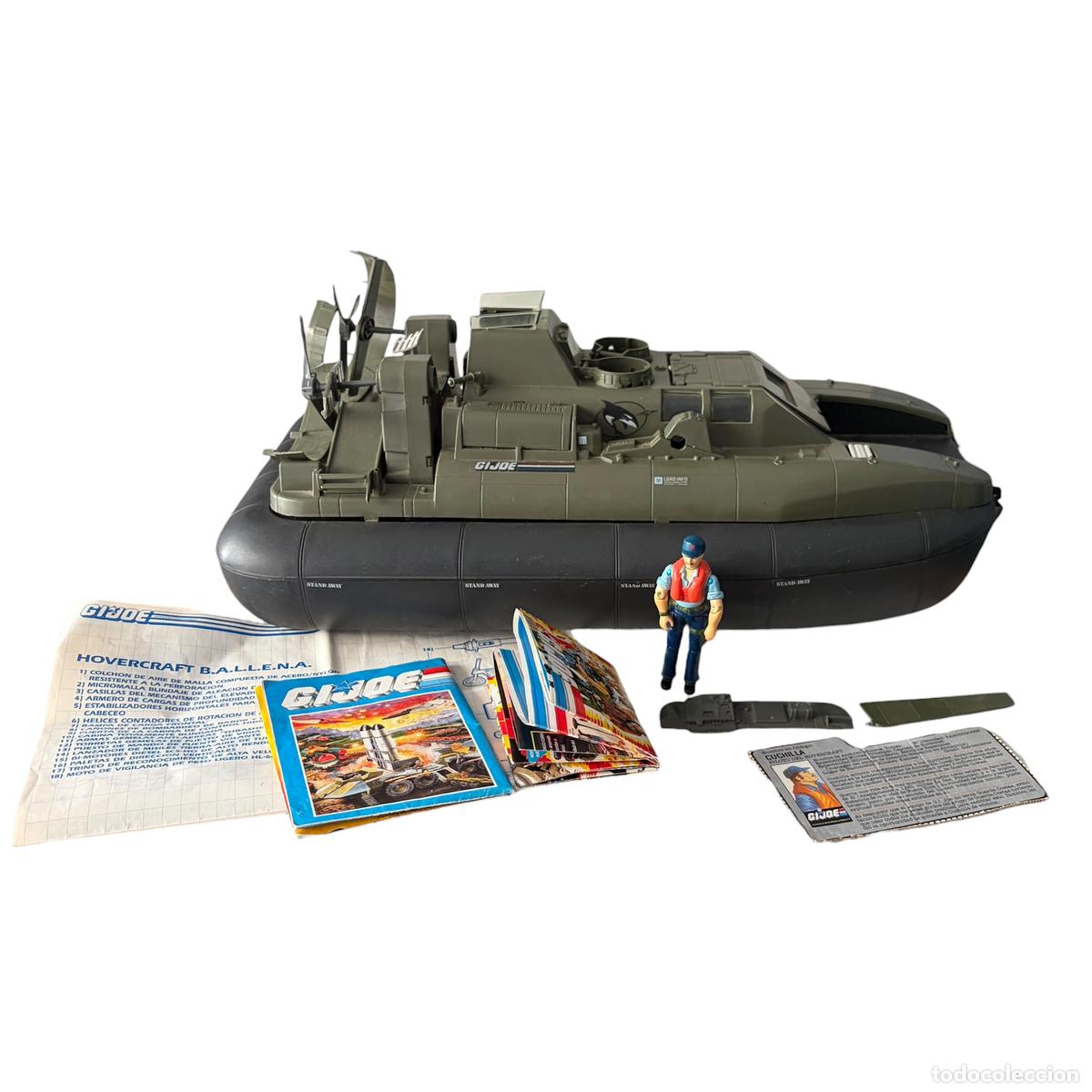 Figuras y mu&ntilde;ecos GI Joe: Veh&iacute;culo Gi Joe Hovercraft con Cutter Killer Whale ballena W.H.A.L.E. Gijoe 1984 con instrucciones