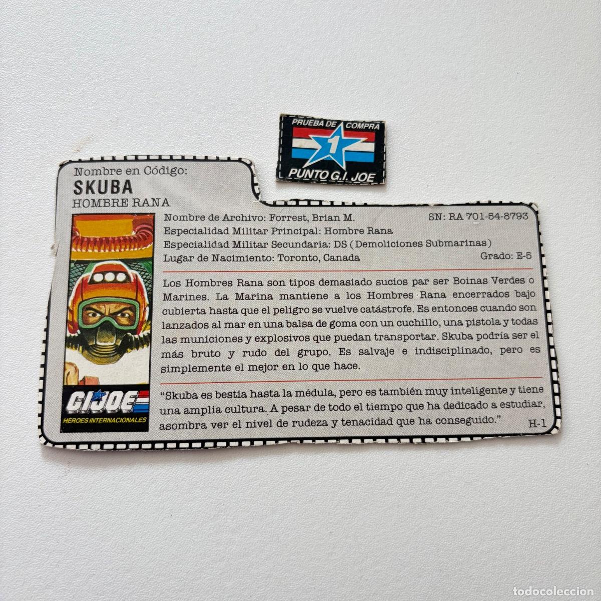 Figuras y mu&ntilde;ecos GI Joe: Ficha de la Figura Mu&ntilde;eco Gi Joe Wet suit v1 1986 Hasbro Gijoe Skuba wetsuit scuba