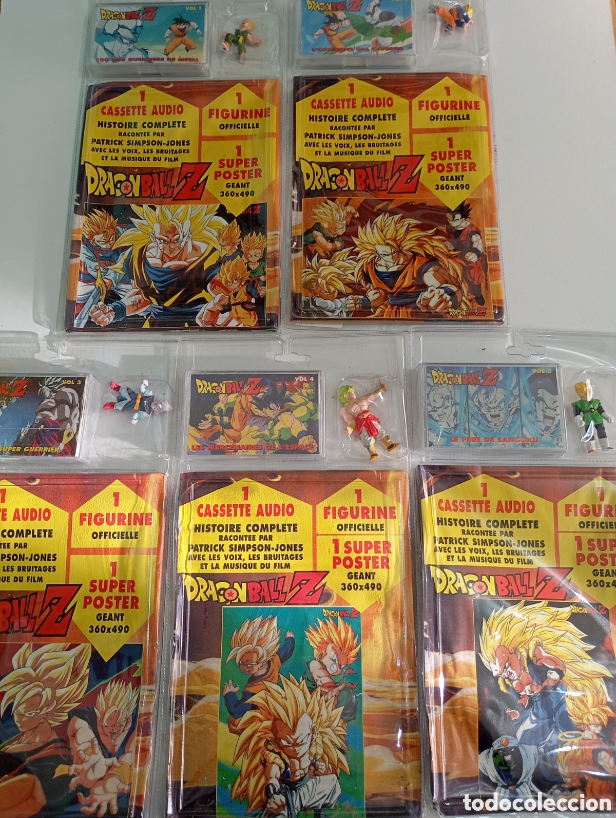 Figuras y Mu&ntilde;ecos Manga: 5 Blister DragonBall Z. Edici&oacute;n francesa 1995. Licencia oficial AB Bird Studio Toei Animation # Goku