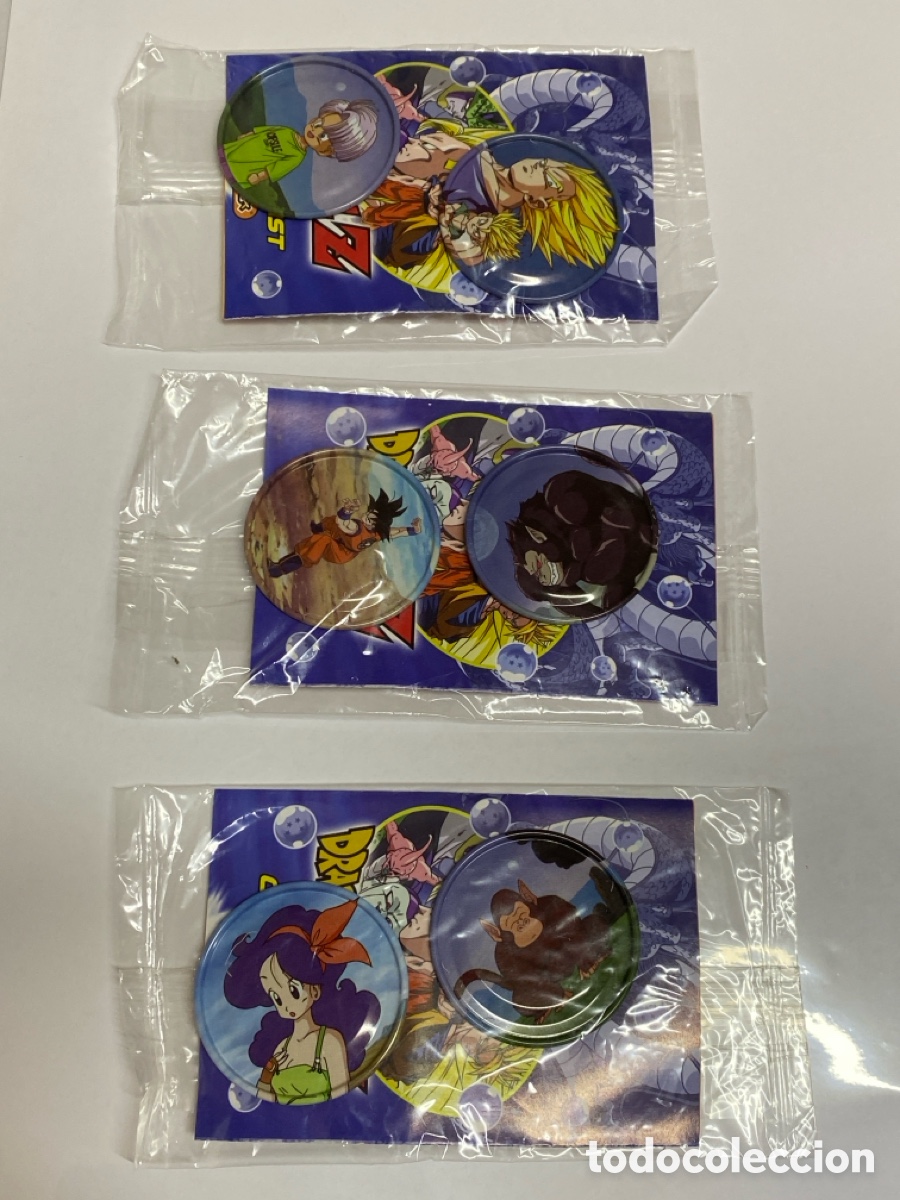 Figuras y Mu&ntilde;ecos Manga: 3 SOBRES SIN ABRIR 6 TAZOS GLIDERS DRAGON BALL Z EMAX TOEI ANIMATION