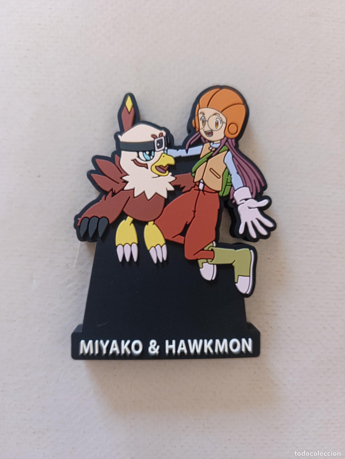 Figuras y Mu&ntilde;ecos Manga: SOPORTE DE GOMA DIGIMON - MIYAKO & HAWKMON - ICHIBAN KUJI STANDEE - BANDAI - JAPON (349Bw)