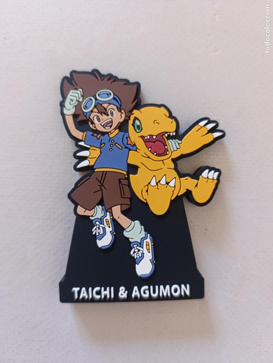Figuras y Mu&ntilde;ecos Manga: SOPORTE DE GOMA DIGIMON - TAICHI & AGUMON - ICHIBAN KUJI STANDEE - BANDAI - JAPON (349Bw)