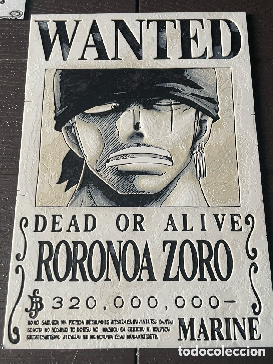 Figuras y mu&ntilde;ecos Manga: Lote completo 10 Carteles Recompensa One Piece en relieve 3D | Tripulaci&oacute;n Mugiwaras Fan Art