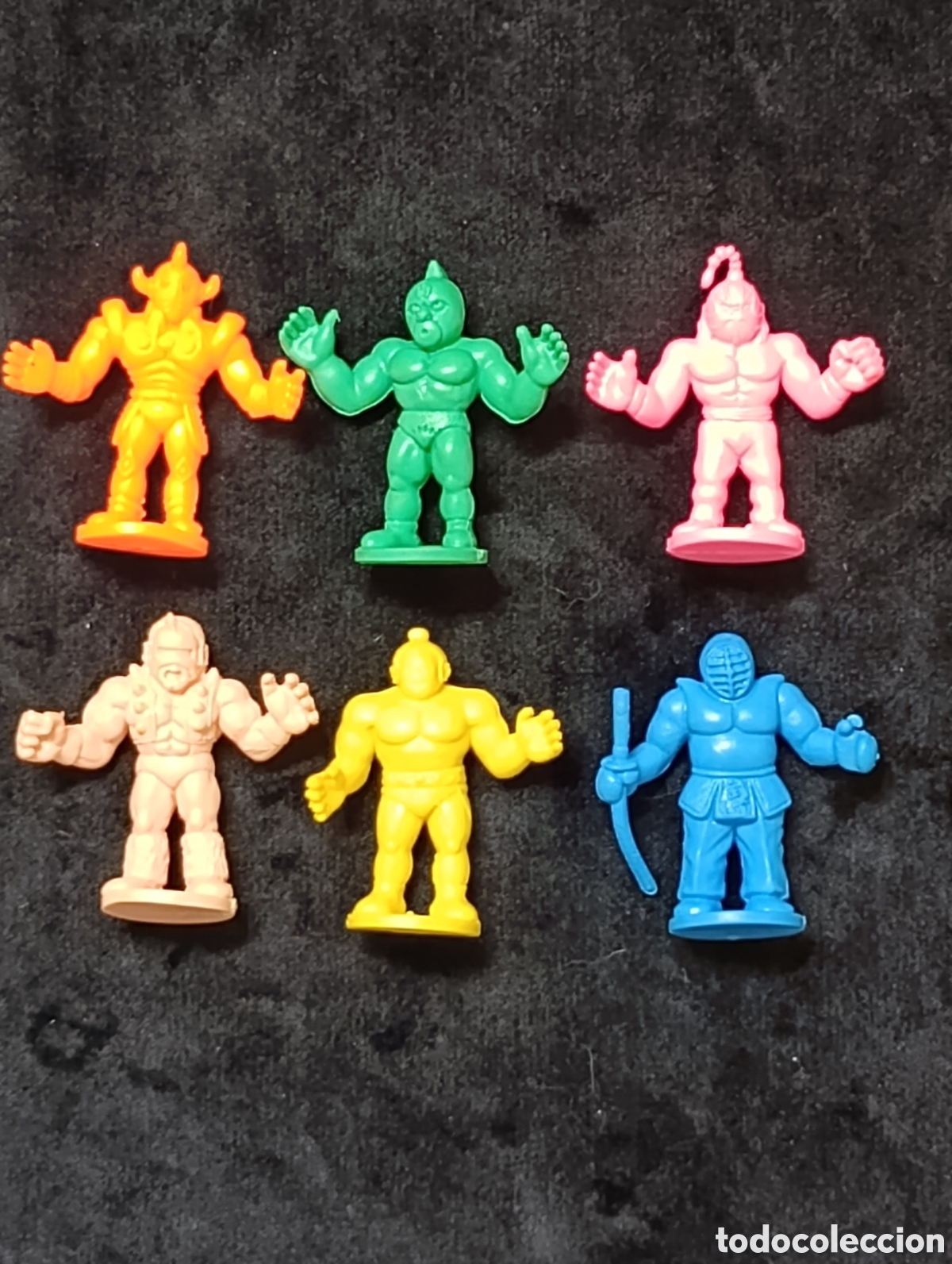 Figuras y mu&ntilde;ecos Manga: Lote de 6 minifiguras de goma vintage de la serie Kinnikuman, originales de japon a&ntilde;os 80