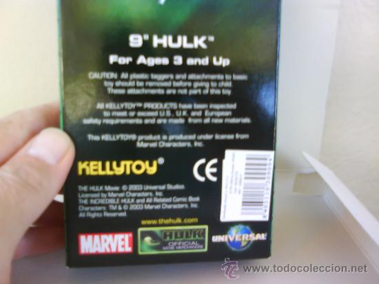 Figuras y mu&ntilde;ecos Marvel: MU&Ntilde;ECO HULK 24 CMS MARVEL 2003 . EN CAJA NUEVO SIN USO . - Foto 2