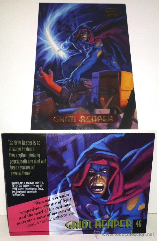 Figuras y mu&ntilde;ecos Marvel: CROMO MARVEL MASTERPIECES 1994 n&ordm; 46: GRIM REAPER HILDEBRANDT COMO NUEVO - Foto 1