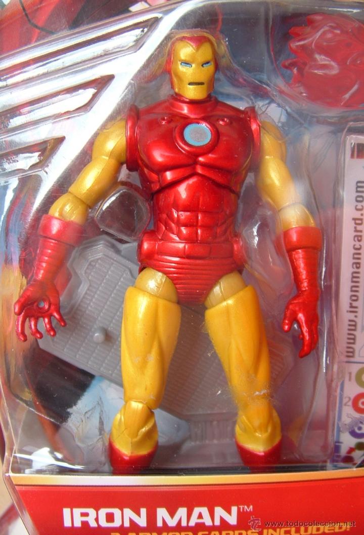 Figuras y Muñecos Marvel: Figura accion articulada IRON MAN 2 serie comic HASBRO - 10 cm nueva con stand y 3 cartas - Foto 1 - 40907832