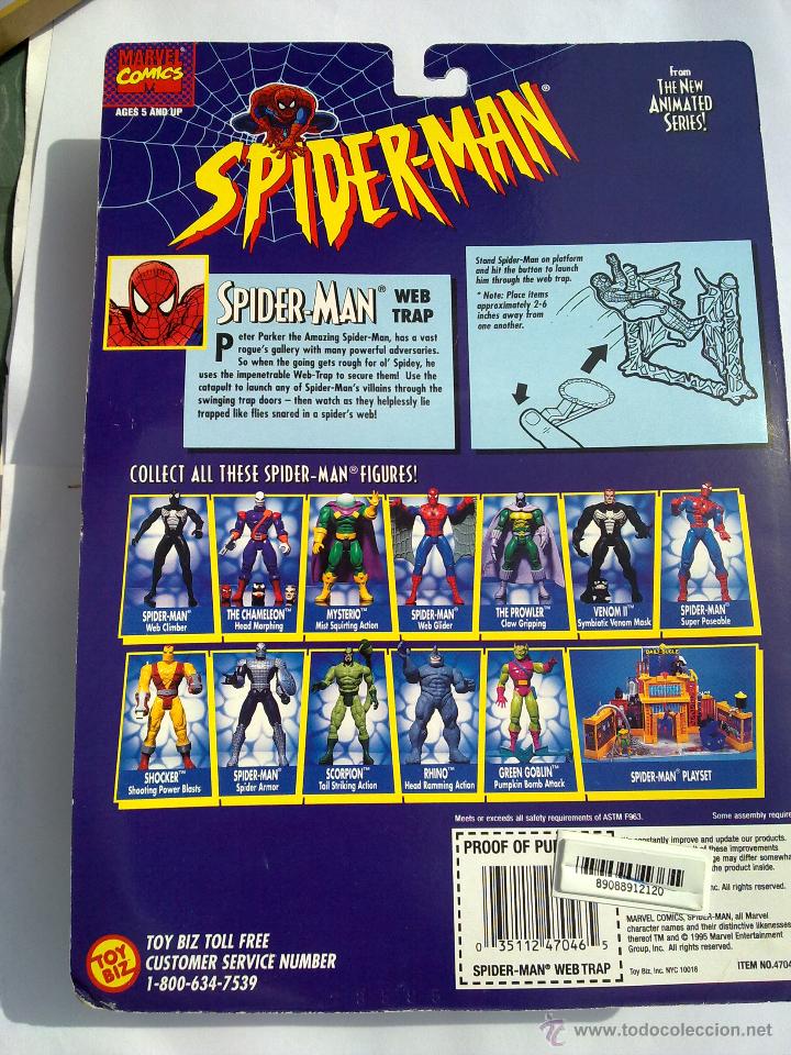 Figuras y Muñecos Marvel: SPIDERMAN ANIMATED SPIDERMAN TREPADOR PRO FIGURA EN SU BLISTER NUEVA NUNCA ABIERTA TOY BIZ MARVEL - Foto 4 - 97960003