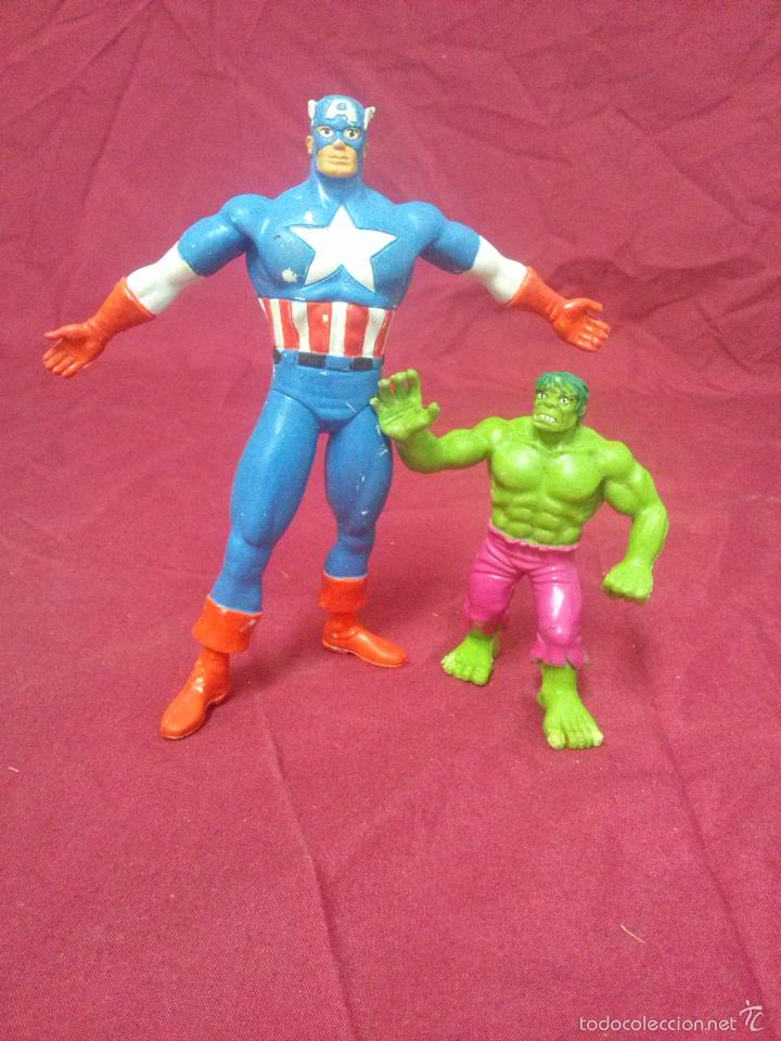 Figuras y mu&ntilde;ecos Marvel: MU&Ntilde;ECO CAPIT&Aacute;N AM&Eacute;RICA Y HULK A&Ntilde;OS 80 Y 90 - Foto 2