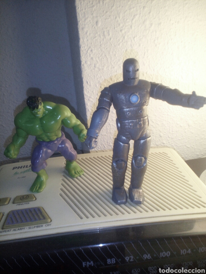 Figuras y mu&ntilde;ecos Marvel: Lote hulk e iron man antiguo articulado pvc - Foto 1