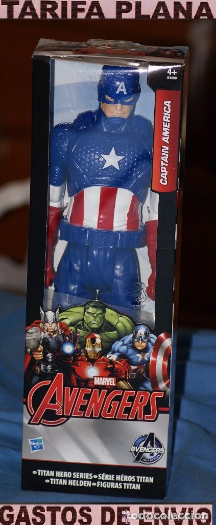 Figuras e Bonecos Marvel: MU&Ntilde;ECO MARVELS CAPITAN AMERICA 01 TITAN HEROES SUPERHEROES VENGADORES AVENGERS MARVEL DE 30 CM ( 12
