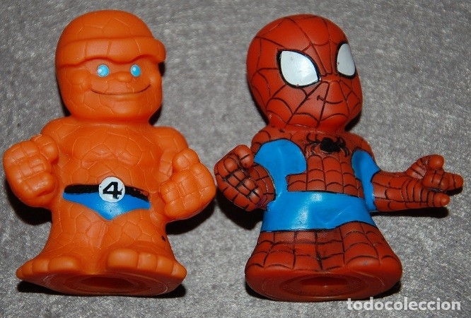 Figuras y mu&ntilde;ecos Marvel: LOTE DE DOS FIGURAS DE MARVEL HOMBRE ROCA Y SPIDERMAN - Foto 1