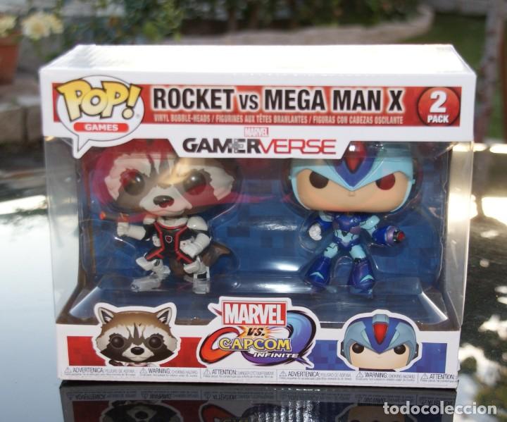 Figuras y mu&ntilde;ecos Marvel: PACK de 2 mu&ntilde;ecos ( ROCKET VS MEGA MAN X) marvel VS CAPCOM Funko POP EN SU CAJA - Foto 4