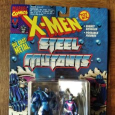 Figuras y Muñecos Marvel: APOCALYPSE & ARCHANGEL- X-MEN ANIMATED SERIE - ESTATUAS METAL STEEL MUTANTS- TOY BIZ 1994- NUEVO. Lote 215623967