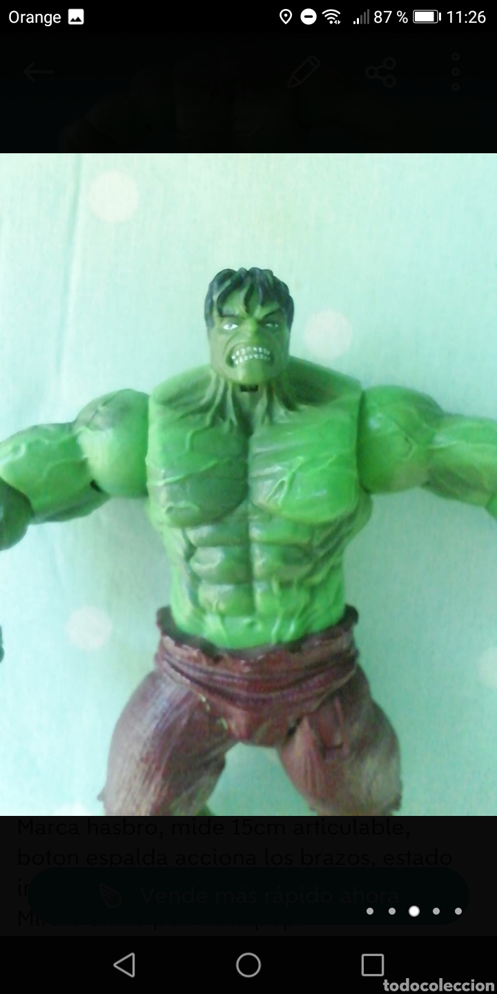 Figuras y mu&ntilde;ecos Marvel: Mu&ntilde;eco hulk marvel 2007 articulable 15cm - Foto 3