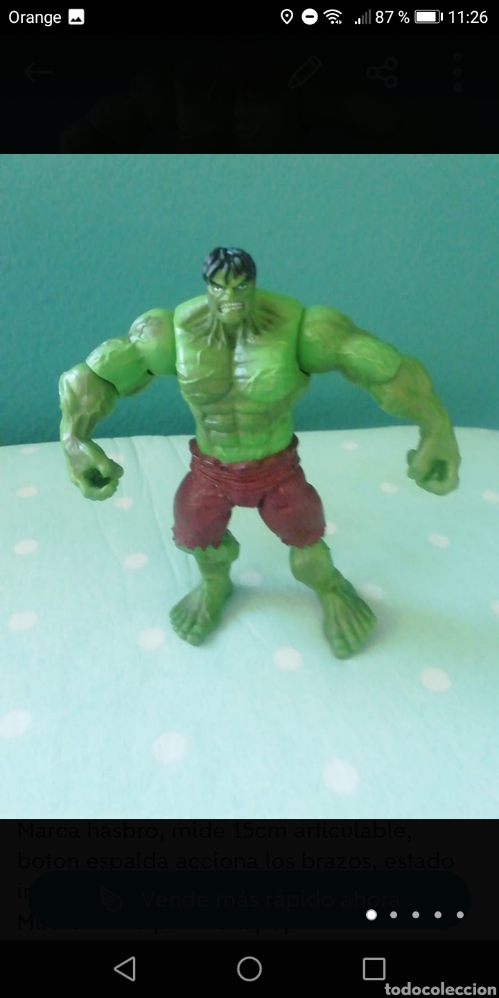 Figuras y mu&ntilde;ecos Marvel: Mu&ntilde;eco hulk marvel 2007 articulable 15cm - Foto 1
