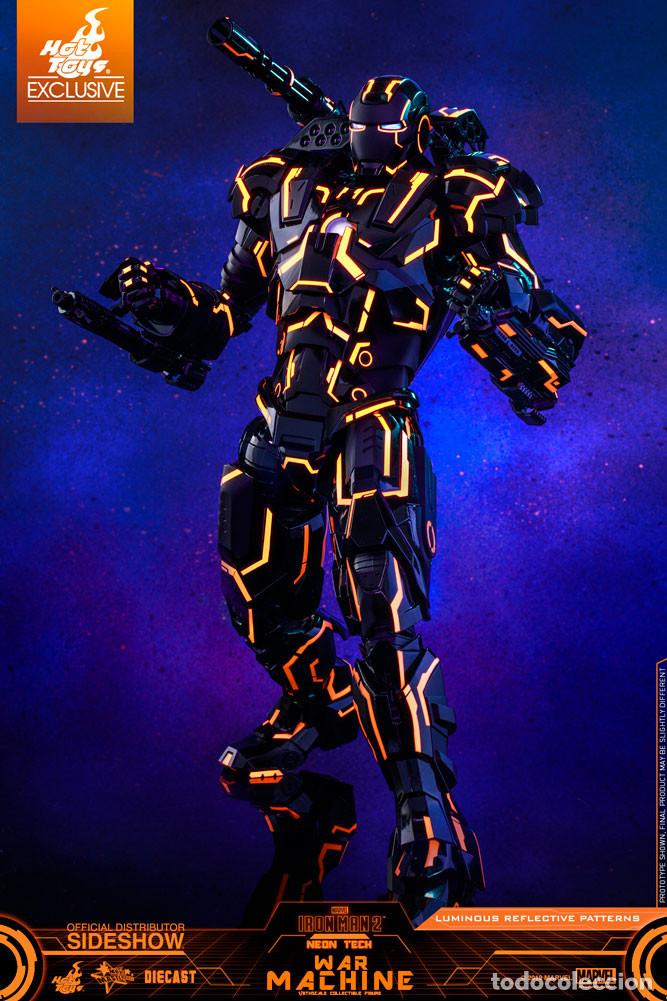 Figuras y mu&ntilde;ecos Marvel: Figura War Machine Neon Tech War Hot Toys - Foto 3