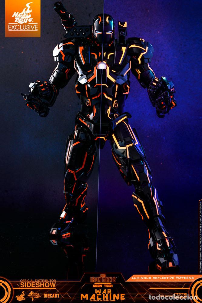 Figuras y mu&ntilde;ecos Marvel: Figura War Machine Neon Tech War Hot Toys - Foto 5