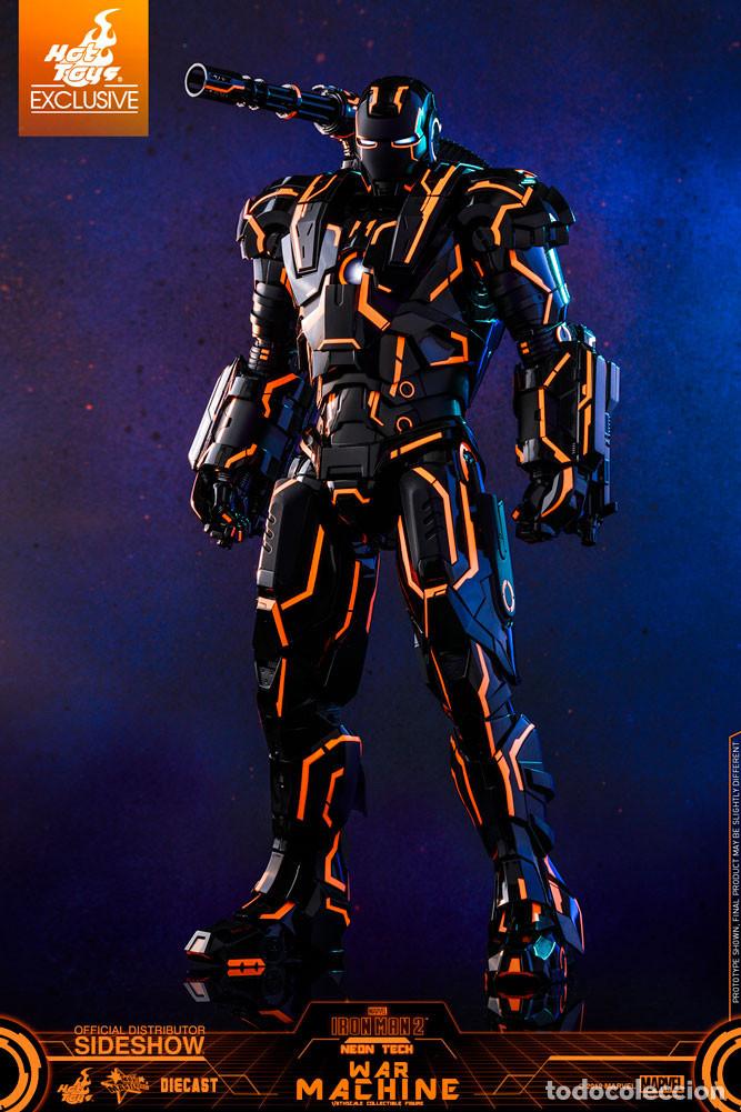 Figuras y mu&ntilde;ecos Marvel: Figura War Machine Neon Tech War Hot Toys - Foto 8