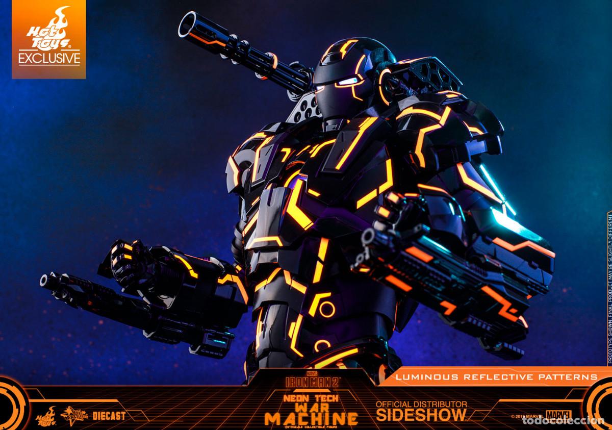 Figuras y mu&ntilde;ecos Marvel: Figura War Machine Neon Tech War Hot Toys - Foto 12