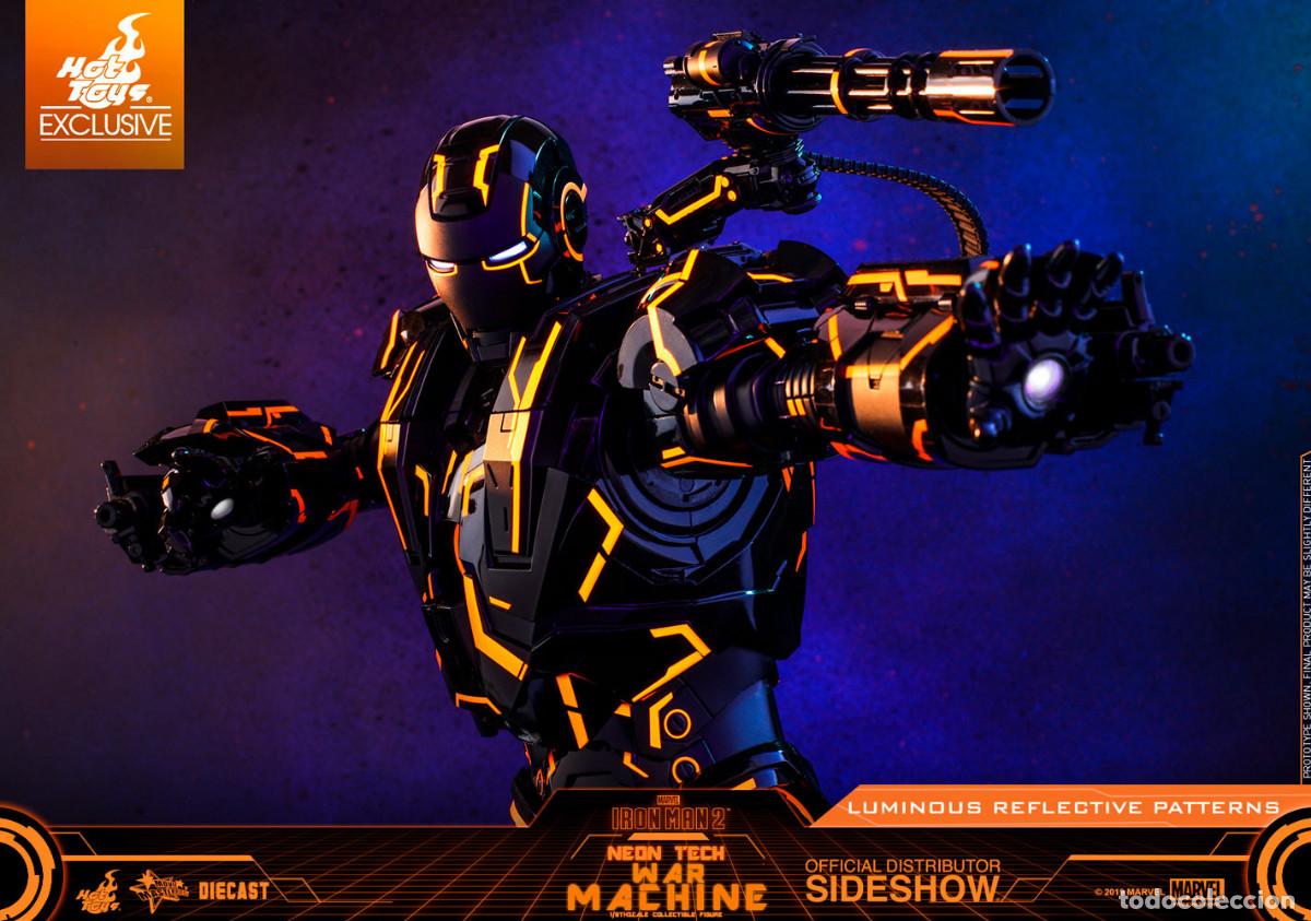 Figuras y mu&ntilde;ecos Marvel: Figura War Machine Neon Tech War Hot Toys - Foto 13