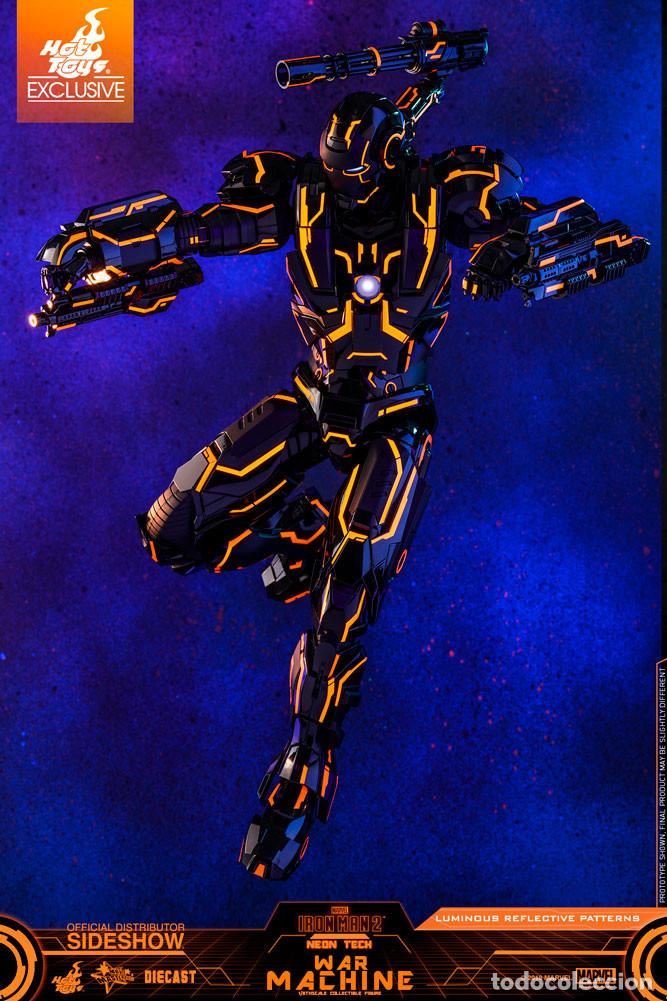 Figuras y mu&ntilde;ecos Marvel: Figura War Machine Neon Tech War Hot Toys - Foto 15