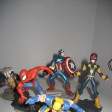 Figuras y Muñecos Marvel: 5 FIGURAS SUPER HEROES DISNEY INFINITY MARVEL CAPITAN AMERICA SPIDERMAN LOBEZNO ROCKET RACCOON