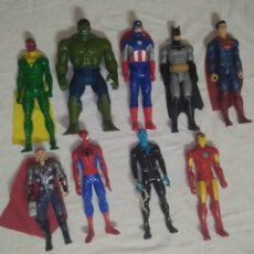 Figuras y Muñecos Marvel: LOTE 9 FIGURAS SUPERHÉROES MARVEL / DC COMICS (VISIÓN, ELECTRO, THOR, ETC...) - 30 CM APROX.