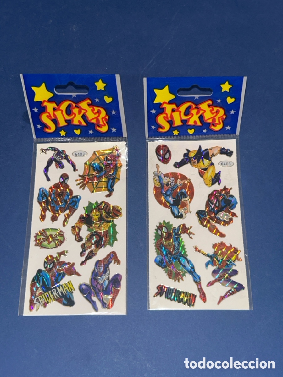 Figuras y mu&ntilde;ecos Marvel: LOTE DE 2 STICKERS SPIDERMAN *SIN ABRIR* - Foto 1
