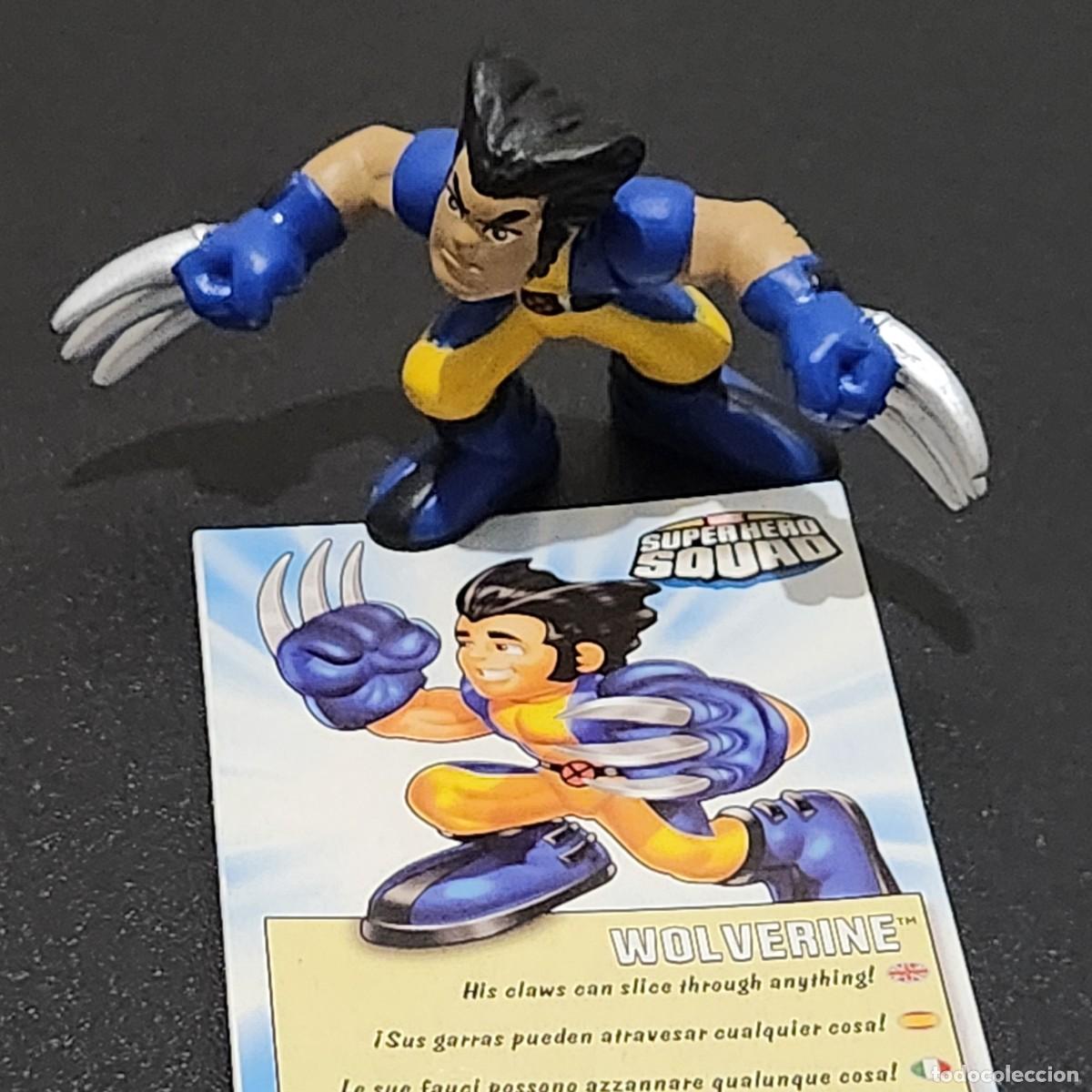 Figuras y mu&ntilde;ecos Marvel: Wolverine Azul y Amarillo &ndash; Marvel Super Hero Squad Hasbro 2008 con Carta - Foto 1