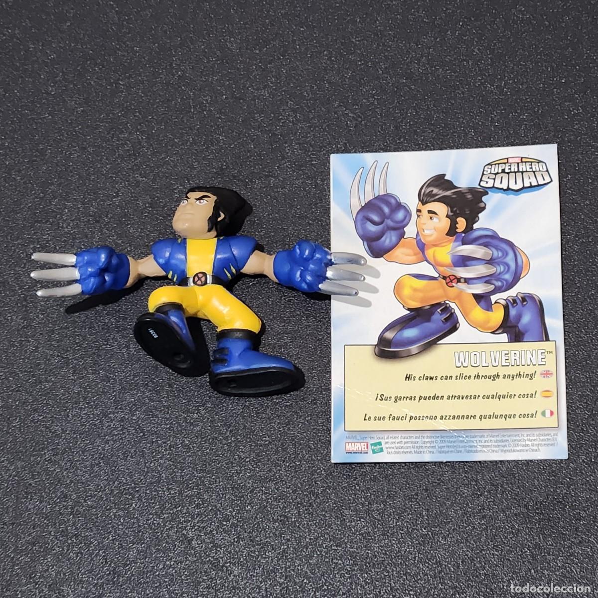 Figuras y mu&ntilde;ecos Marvel: Wolverine Azul y Amarillo &ndash; Marvel Super Hero Squad Hasbro 2008 con Carta - Foto 4