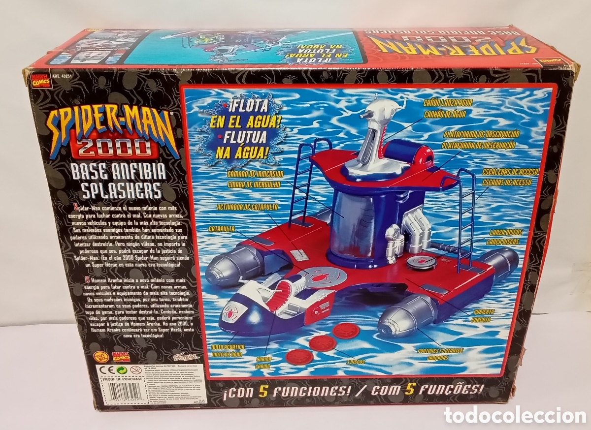 Figuras y mu&ntilde;ecos Marvel: Base anfibia splashers Spiderman 2000 Toy Biz Famosa - Foto 6