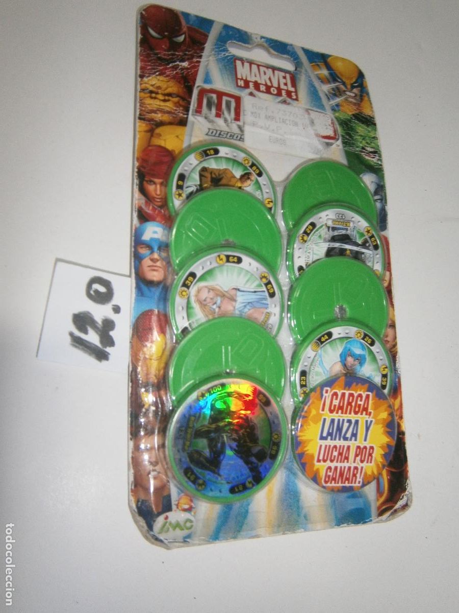 Figuras y Mu&ntilde;ecos Marvel: ANTIGUO BLISTER DISCOS HEROES MARVEL