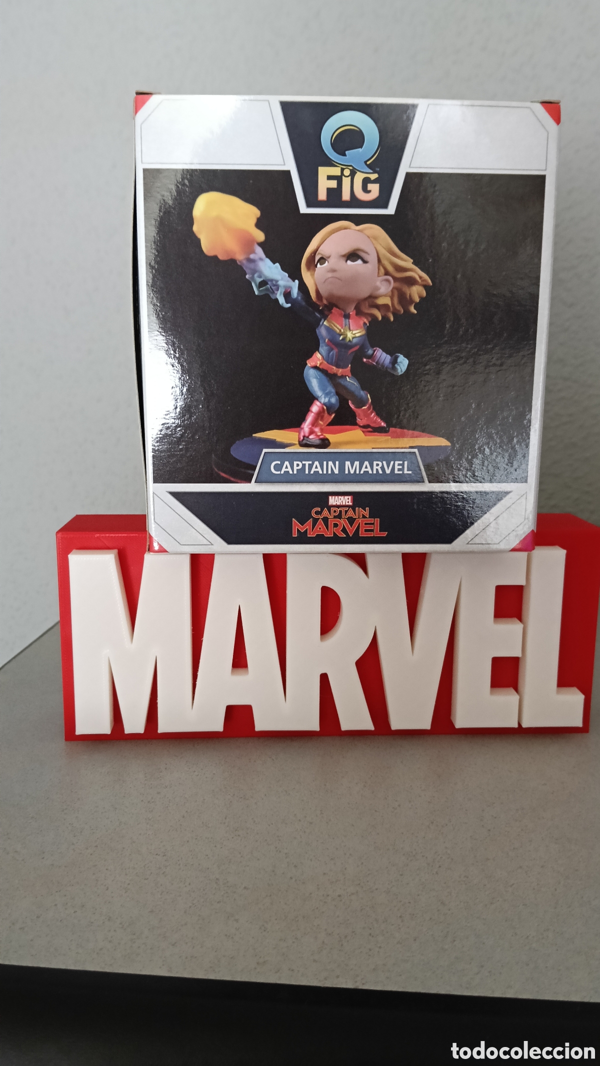 Figuras y mu&ntilde;ecos Marvel: Figura coleccionable de Capitana Marvel de la l&iacute;nea Q-Fig de Quantum Mechanix, - Foto 2