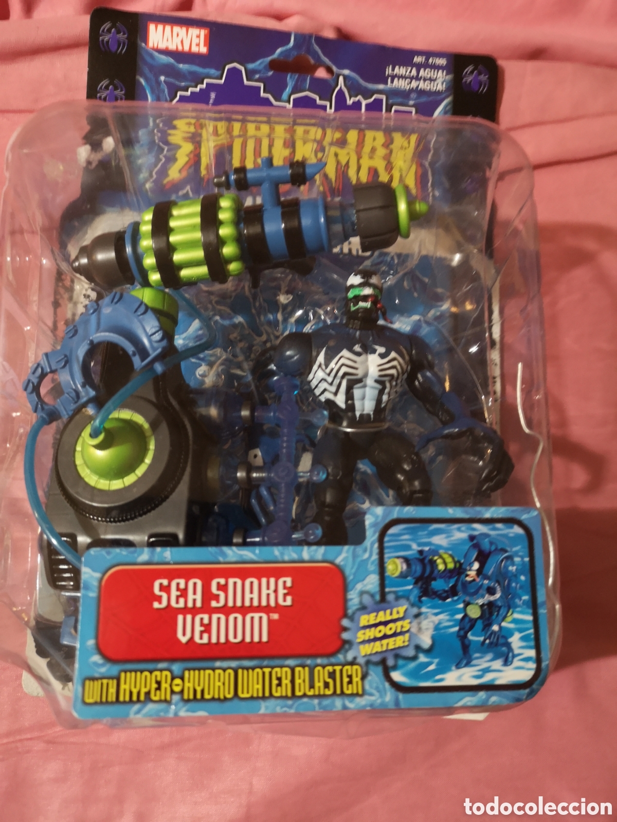 Figuras y Mu&ntilde;ecos Marvel: Spider-Man Splashers. SEA SNAKE VENOM. BLISTER ABIERTO. SIN USAR. NO S&Eacute; SI FUNCIONA. 2001 TOY BIZ.