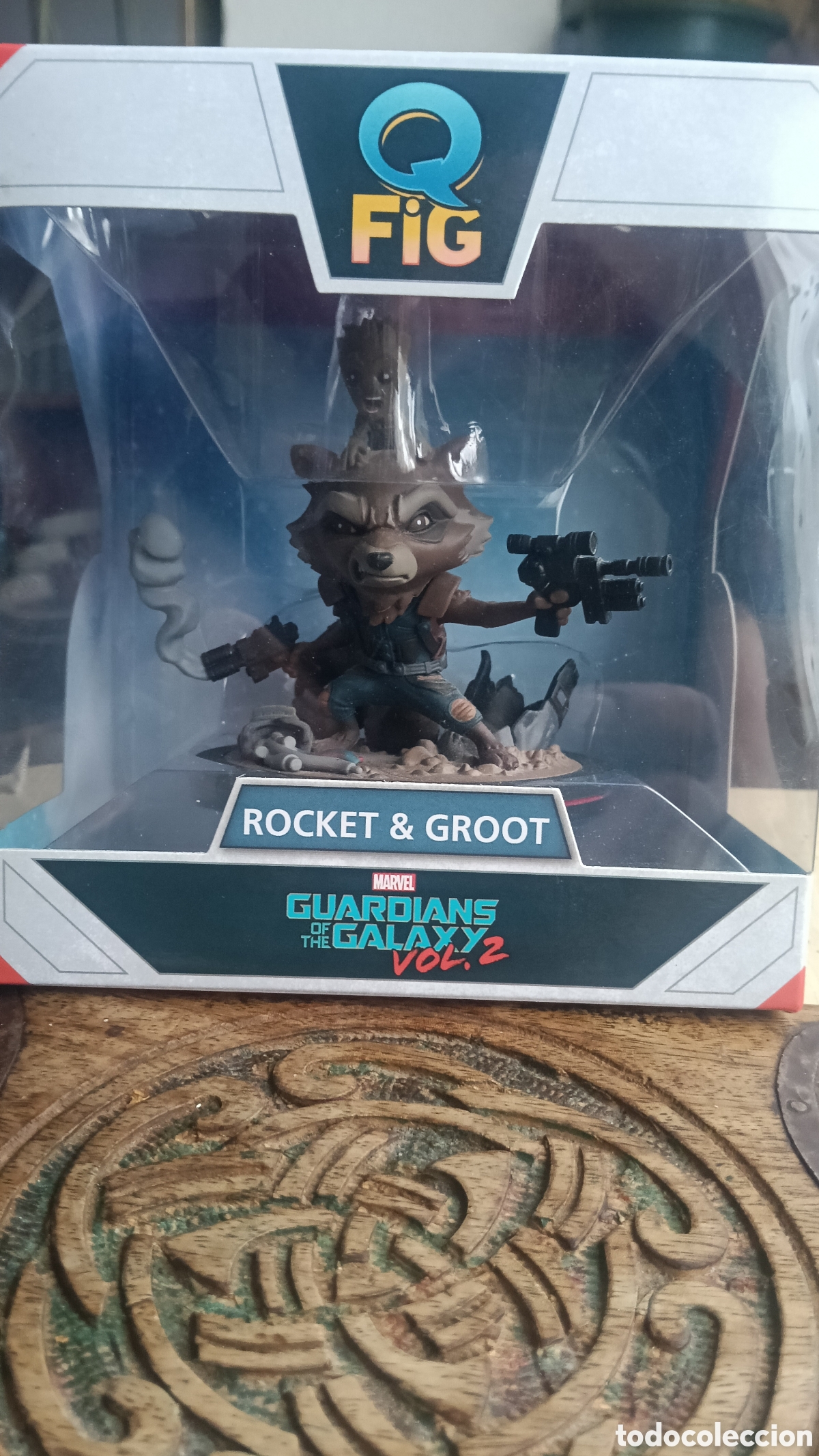 Figuras y mu&ntilde;ecos Marvel: Figura coleccionable Rocket & Groot Q-Fig Diorama, fabricada por la marca Quantum Mechanix (QMx). [1