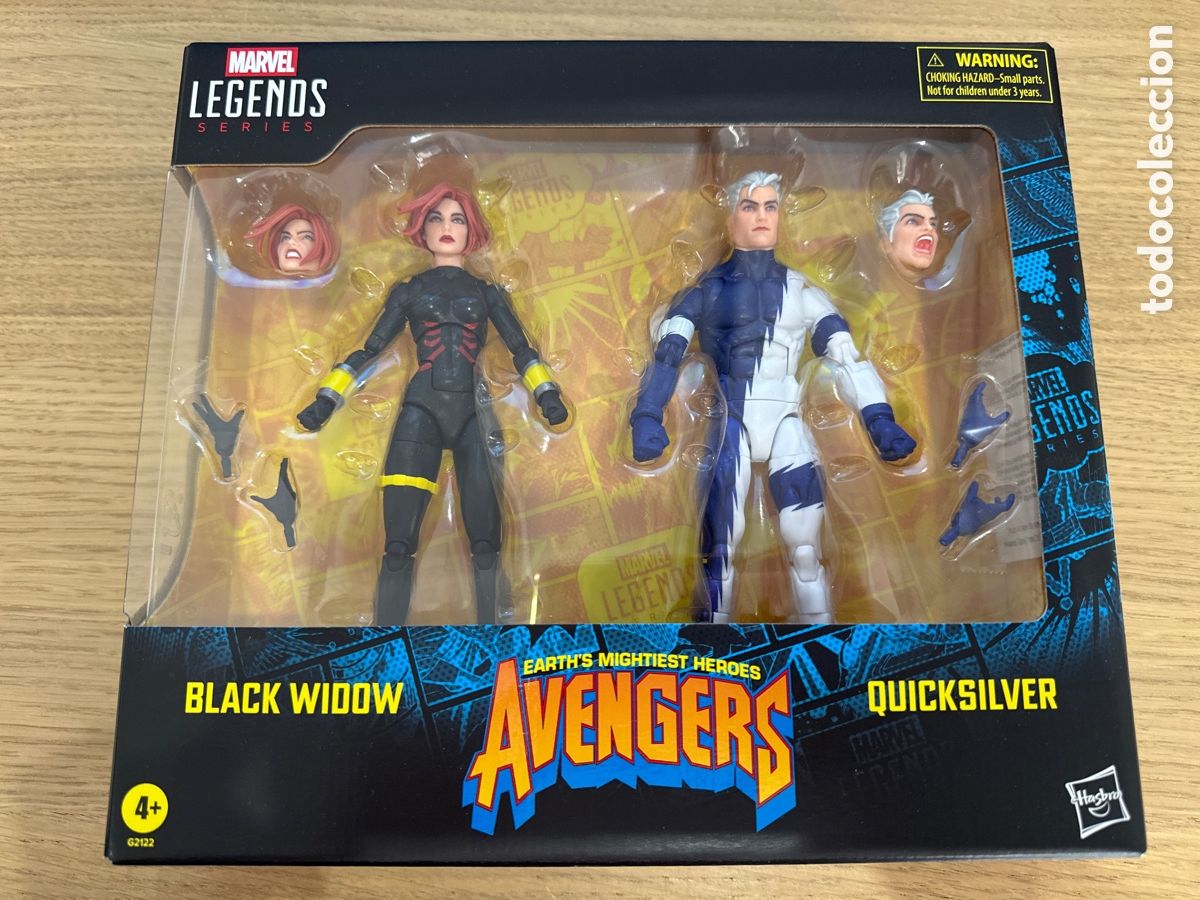 Figuras y mu&ntilde;ecos Marvel: Pack 2 Figuras Black Widow (Viuda Negra) Y Quicksilver (Mercurio) Marvel Legends Hasbro