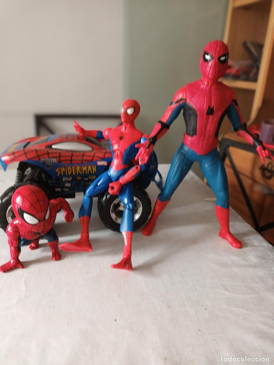 Figuras y mu&ntilde;ecos Marvel: TRES MU&Ntilde;ECOS SPIDERMAN MARVEL METAL Y PASTICO,CON SONIDOS,15 ,30 Y 35 CMS.