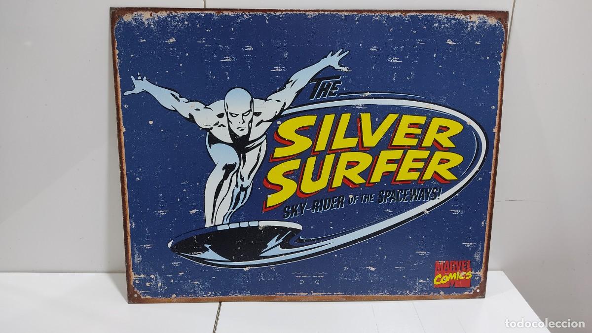 Figuras y mu&ntilde;ecos Marvel: 1210 CHAPA RECTANGULAR, CON SERIGRAFIA DEL PERSONAJE DE MARVEL SILVER SURFER, DEL 2007, AMERICANO - Foto 1
