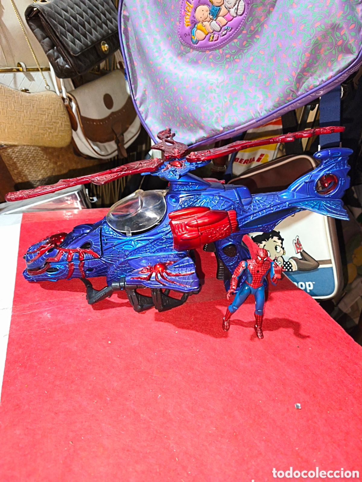 Figuras y mu&ntilde;ecos Marvel: Spiderman Toy Biz 1993 y Helic&oacute;ptero leer descripci&oacute;n
