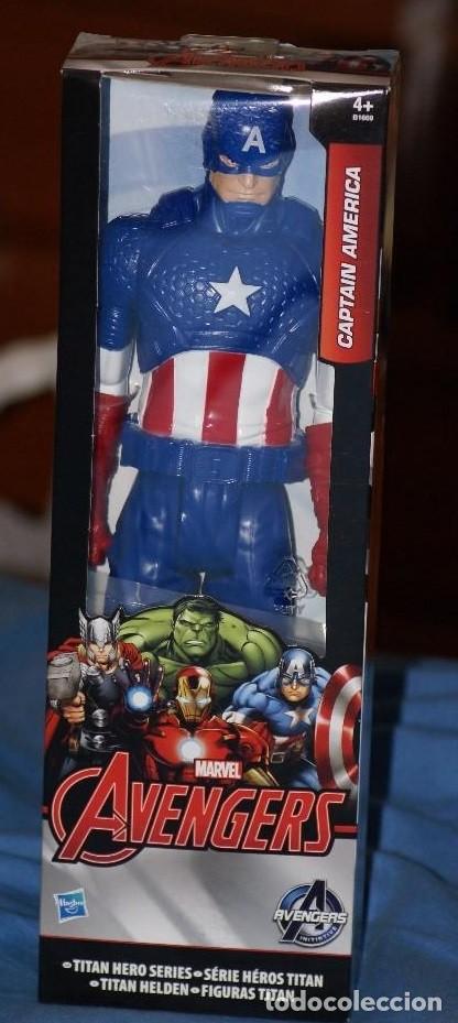 Figuras e Bonecos Marvel: MU&Ntilde;ECO MARVELS CAPITAN AMERICA 01 TITAN HEROES SUPERHEROES VENGADORES AVENGERS MARVEL DE 30 CM ( 12